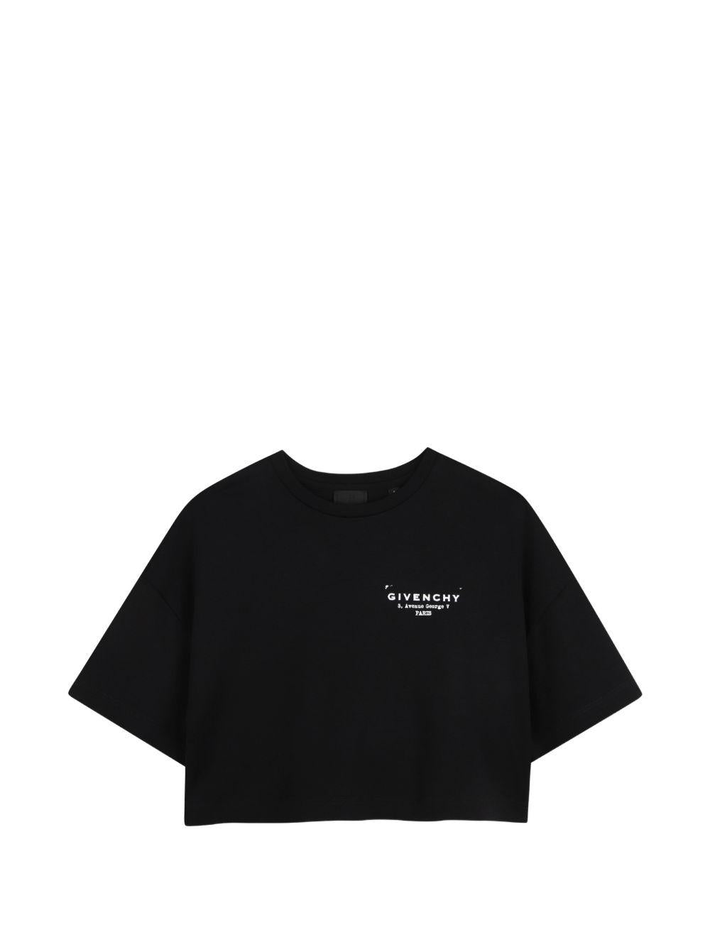T-shirt cropped con logo H31224 09B GIVENCHY KIDS 