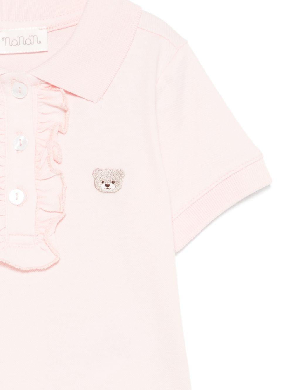 Polo in cotone con rouches E26509 ROSA NANAN KIDS 