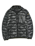 Charcoal grey quilted jacket with hood