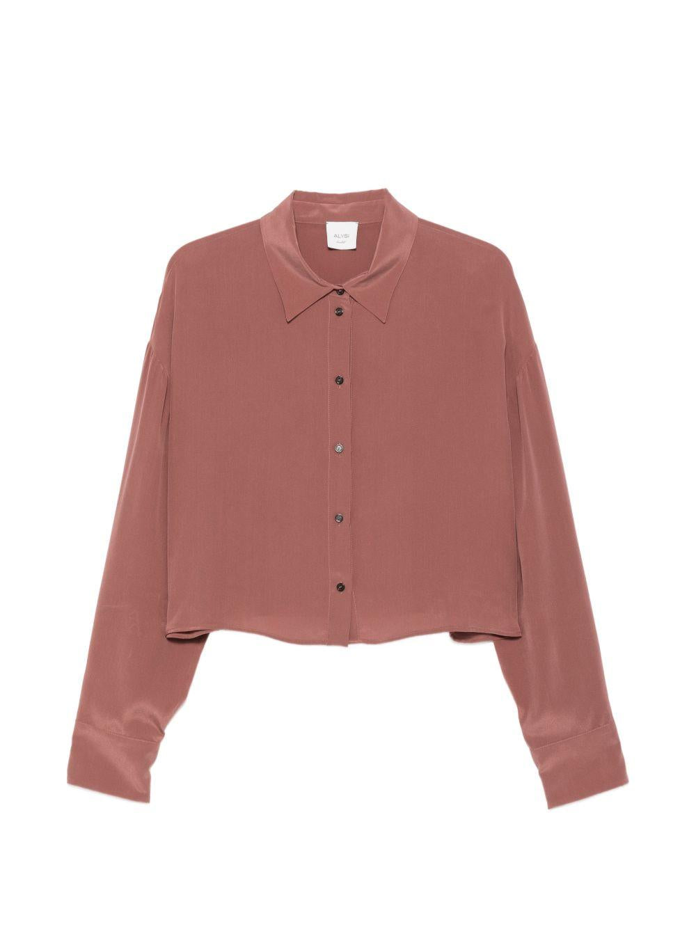 Camicia in seta con pieghe sui polsini 116290P6209 BLUSH ALYSI 
