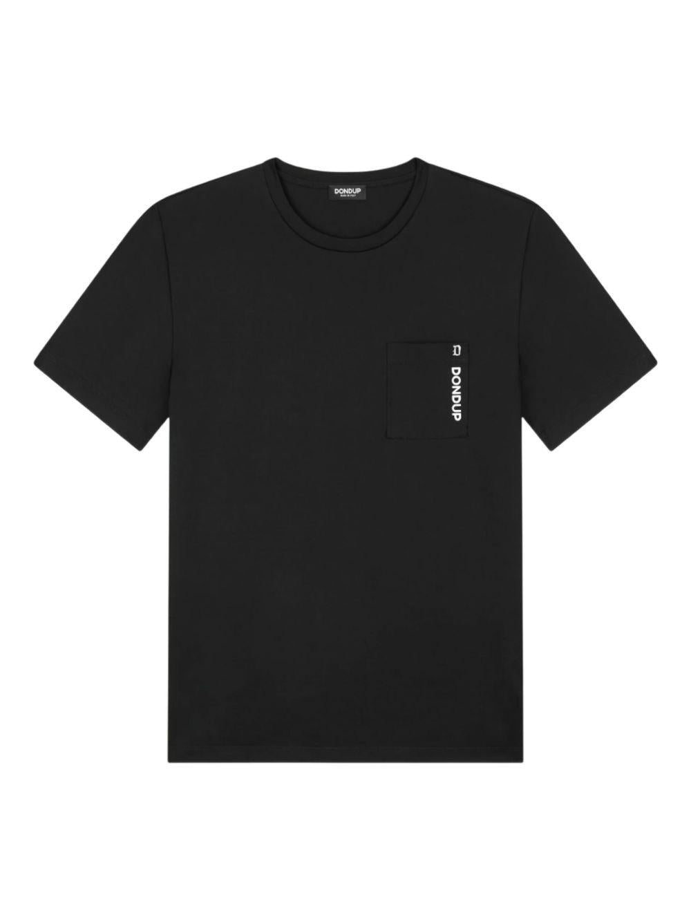 T-shirt nera  taschino logato