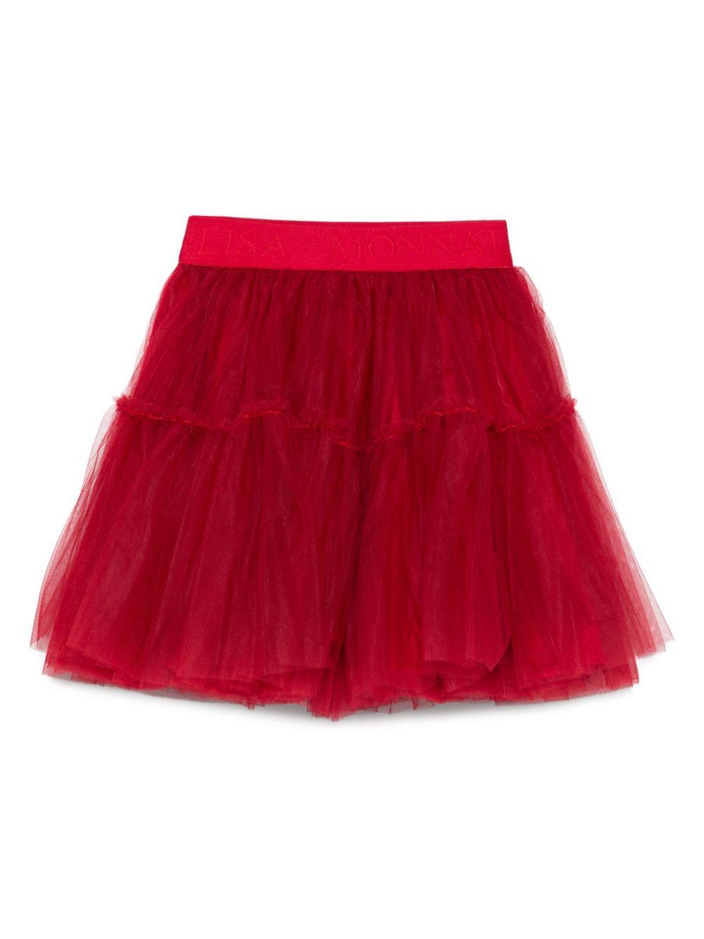 Gonna Rossa in Tulle a Strati 17FGONT9945 0043 MONNALISA KIDS 