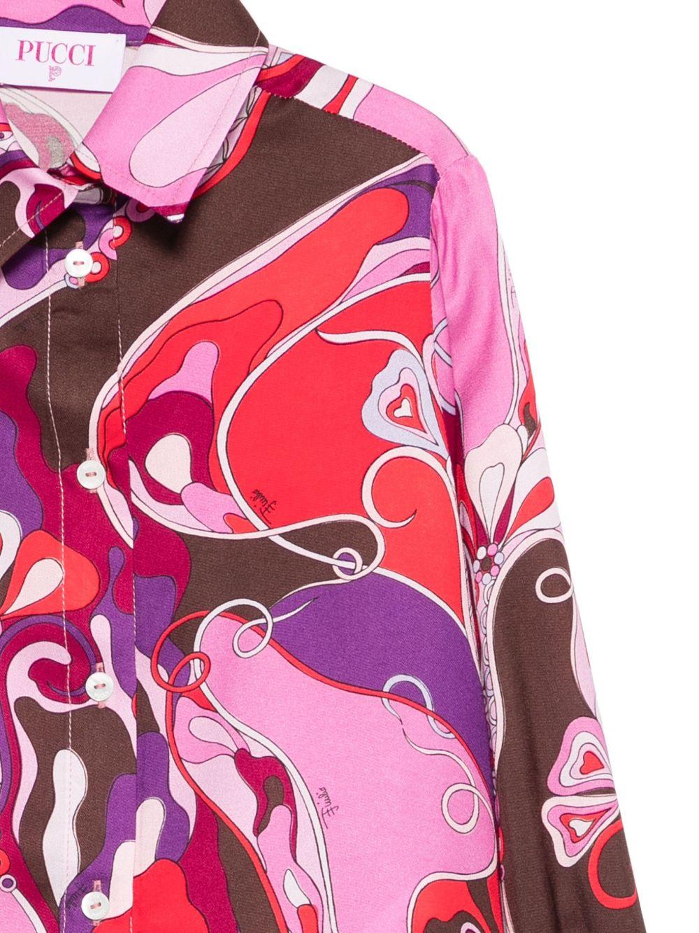 Camicia Stampata Floreale PX5A20K0246 513RO EMILIO PUCCI KIDS 