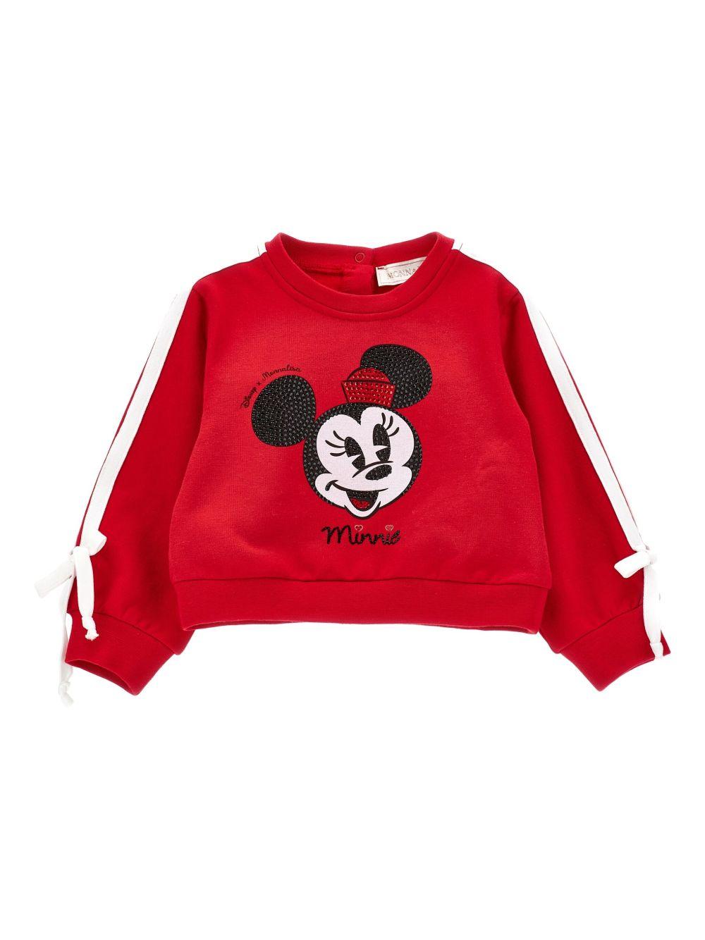 Felpa rubino in jersey con stampa fumetto 39F6206004 0043 MONNALISA KIDS 