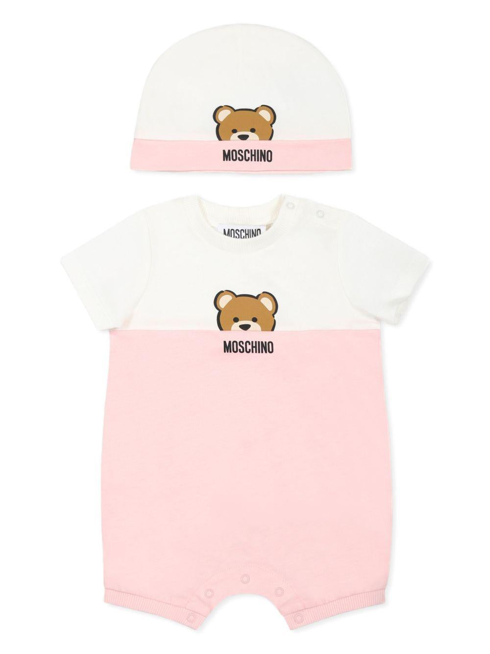 Set neonato beige e rosa mini teddy (2pz)