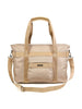 Borsa mamma beige con fasce logate