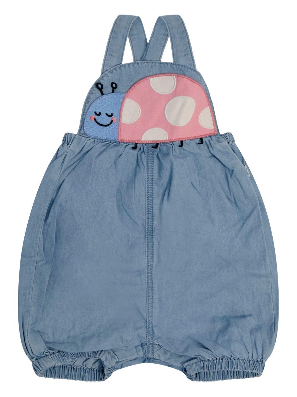 Salopette con applicazione coccinella TYA012Z0161 600 STELLA MCCARTNEY KIDS 
