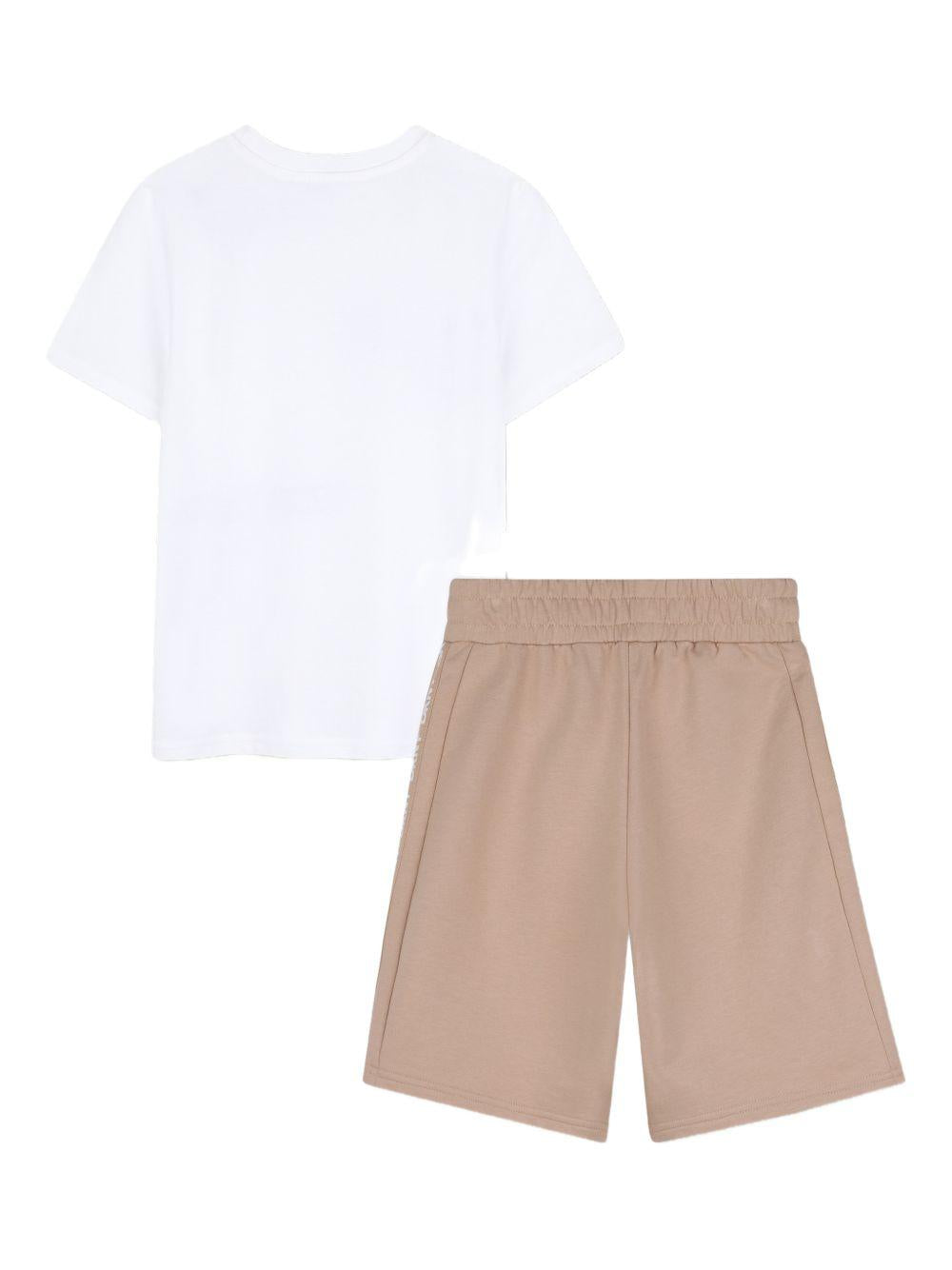 Set t-shirt e bermuda in cotone e poliestere D62521 20P DKNY KIDS 