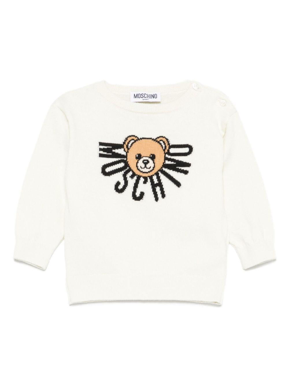 Maglione per Bambini con Logo Orsetto M7W00JLHE43 10063 MOSCHINO KIDS 