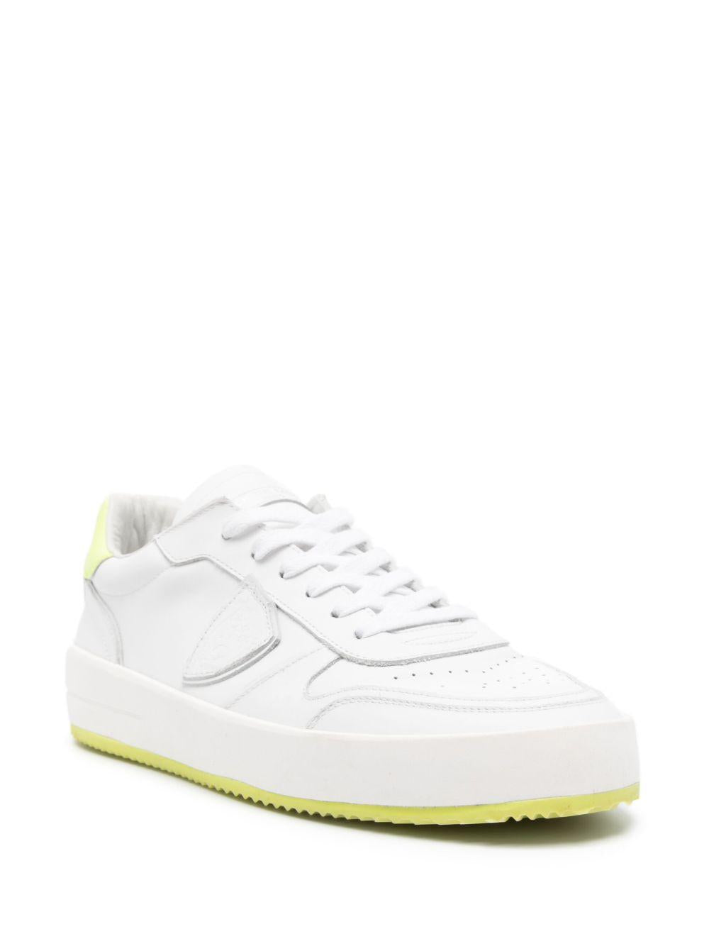 Sneakers Nice bianche/lime  uomo