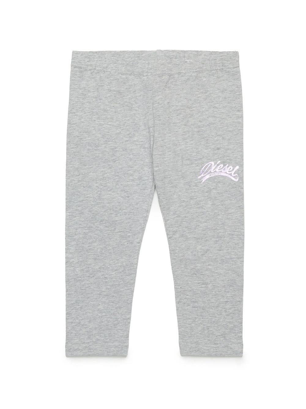 Leggins grigio neonata logo satin