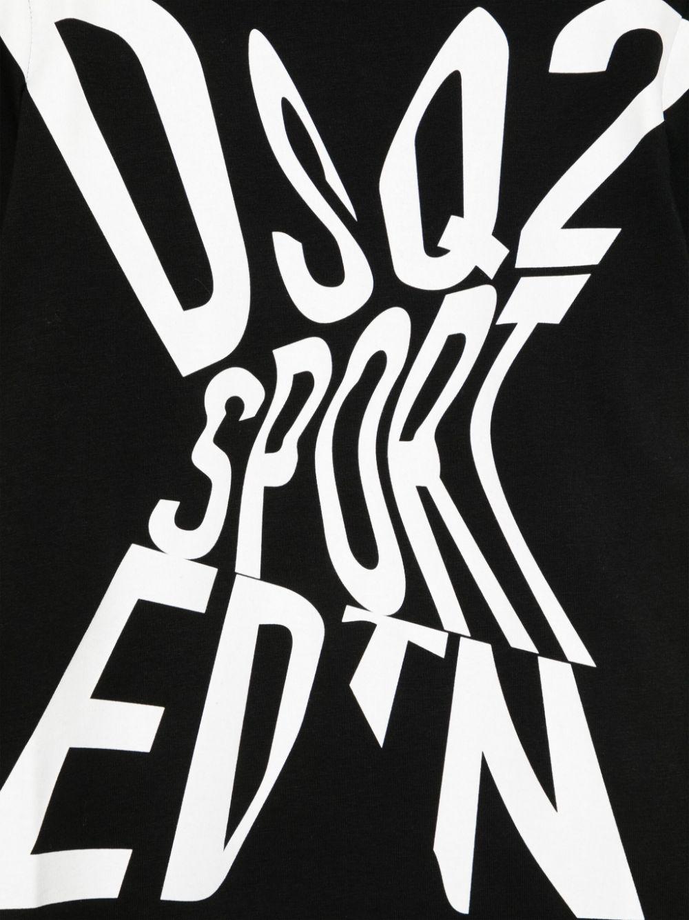 T-shirt nera stampa frontale