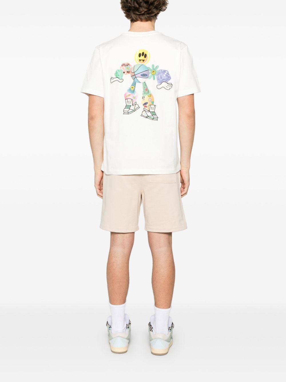T-shirt bianca grafica basket retro