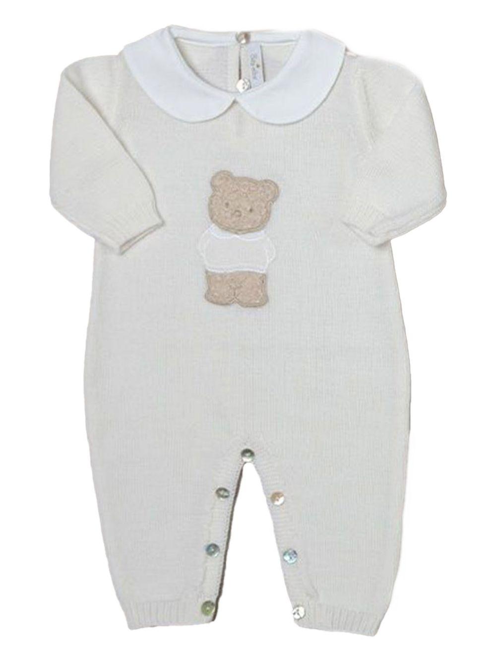 Tutina panna con orsetto boucle neonato LA33423 30 BABY LORD 