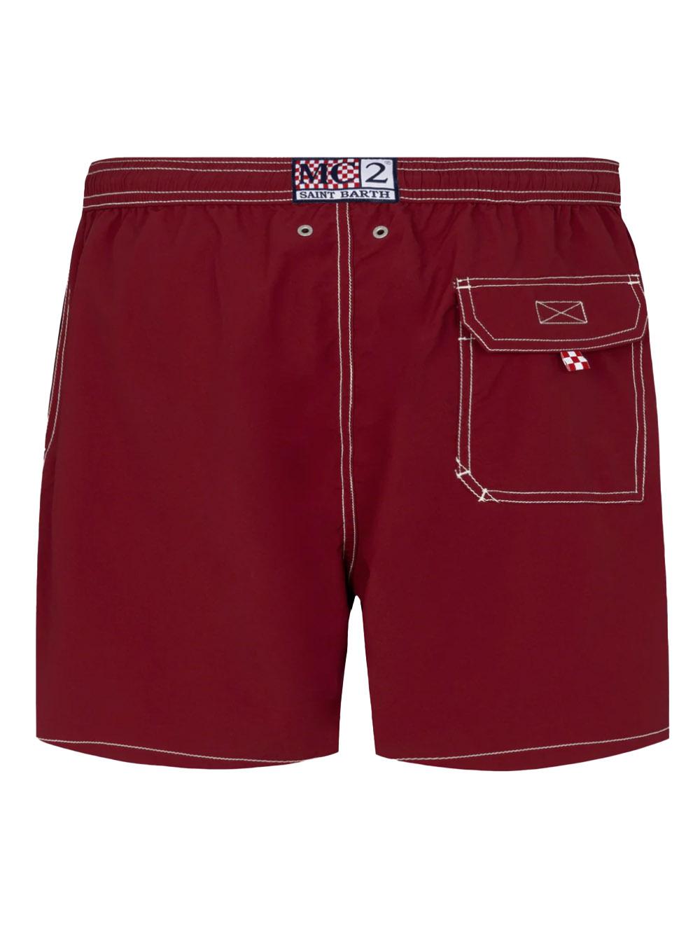 Costume mare media lunghezza Patmos bordeaux PATM001 00102H MC2 SAINT BARTH 