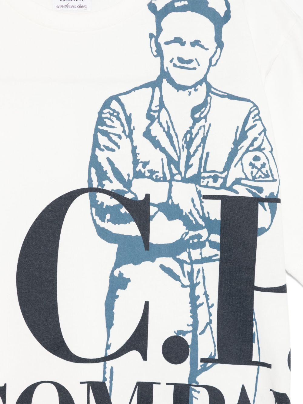 T-shirt bianca big logo frontale