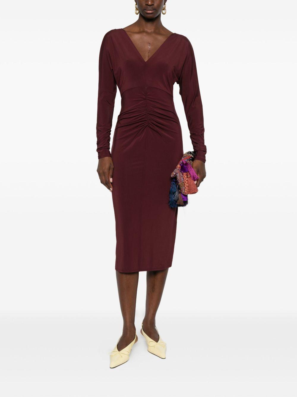 Abito midi con ruches sul davanti 2526626041600 002 MAX MARA STUDIO 