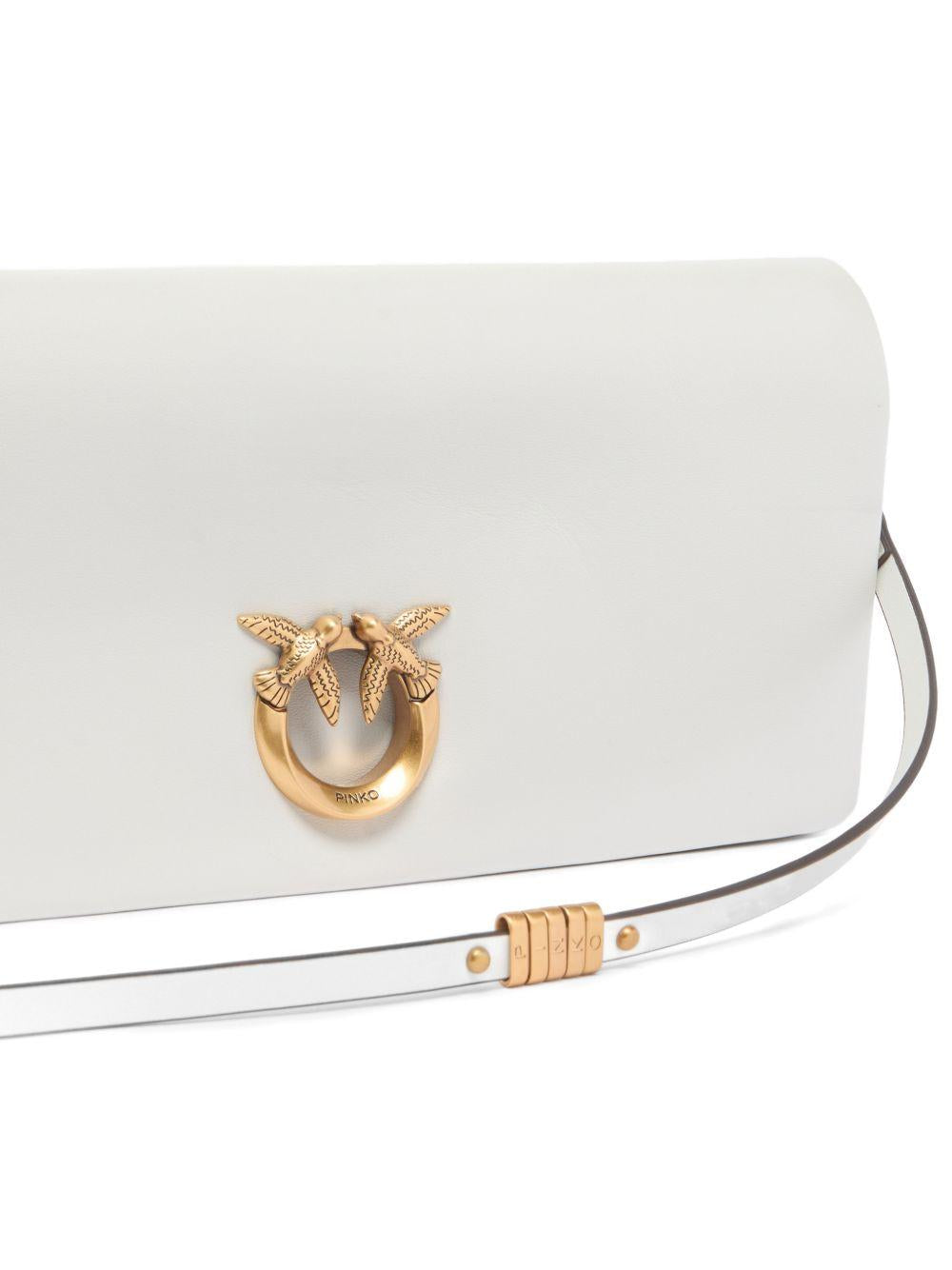 Borsa a spalla in pelle con placca Love Birds 106022A0QO Z15Q PINKO 