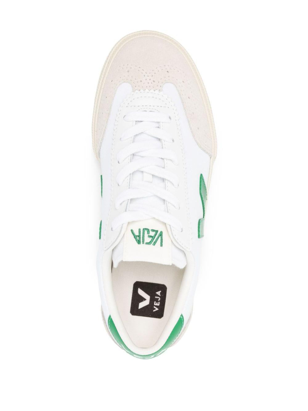 Sneakers V-10 a inserti bianche/verdi VO0103525 WHITEEMERAUDE VEJA 
