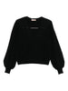 Maglione nero con maniche in pizzo