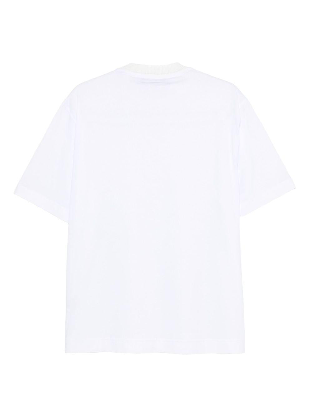 T-shirt bianca a maniche corte con collo rotondo L1TFW25266568 A001 LOW BRAND 