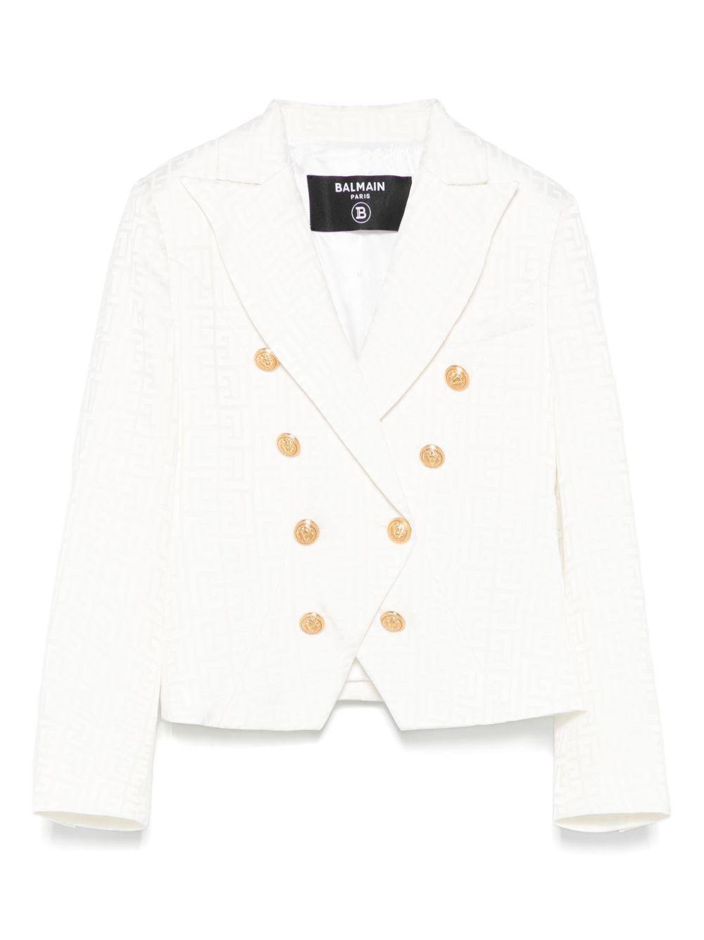 Giacca doppiopetto logo monogram all-over