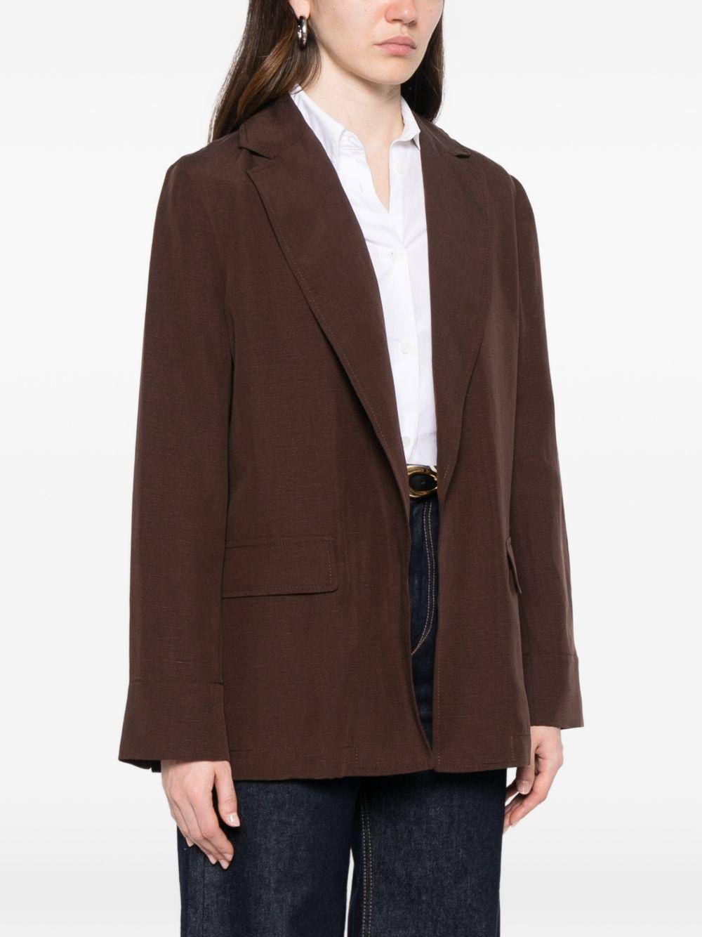 Blazer in lyocell e lino con revers a dente 2611041183200 003 PENNY BLACK 