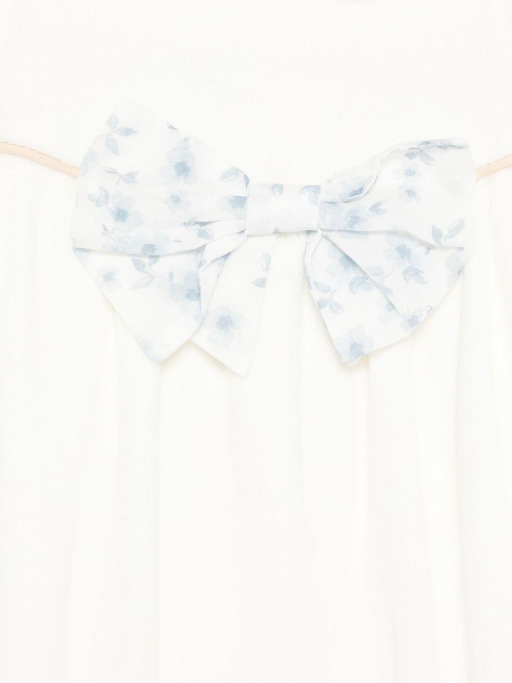 Tutina panna a fiori con colletto Peter Pan 35F2086002 0151 MONNALISA KIDS 