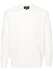 Maglione bianco con lavorazione a coste