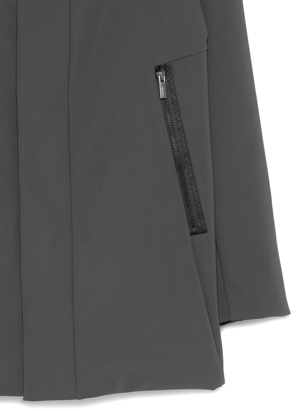 Parka grigio con cappuccio e chiusura zip W25045 20 RRD 