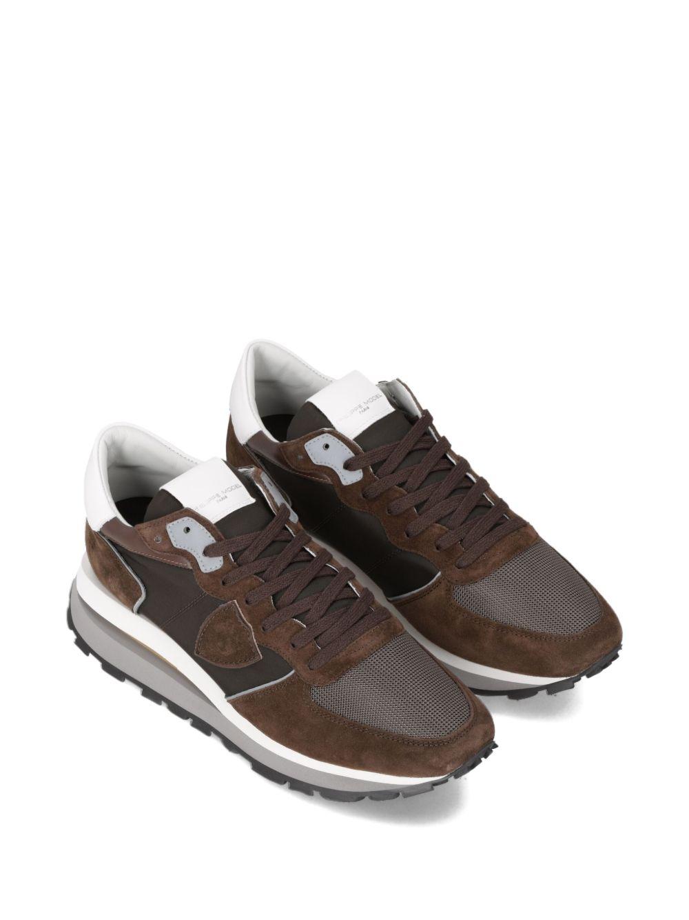 Sneakers Tropez Haute Marroni con Dettaglio in Rete TKLUW023 W023 PHILIPPE MODEL 