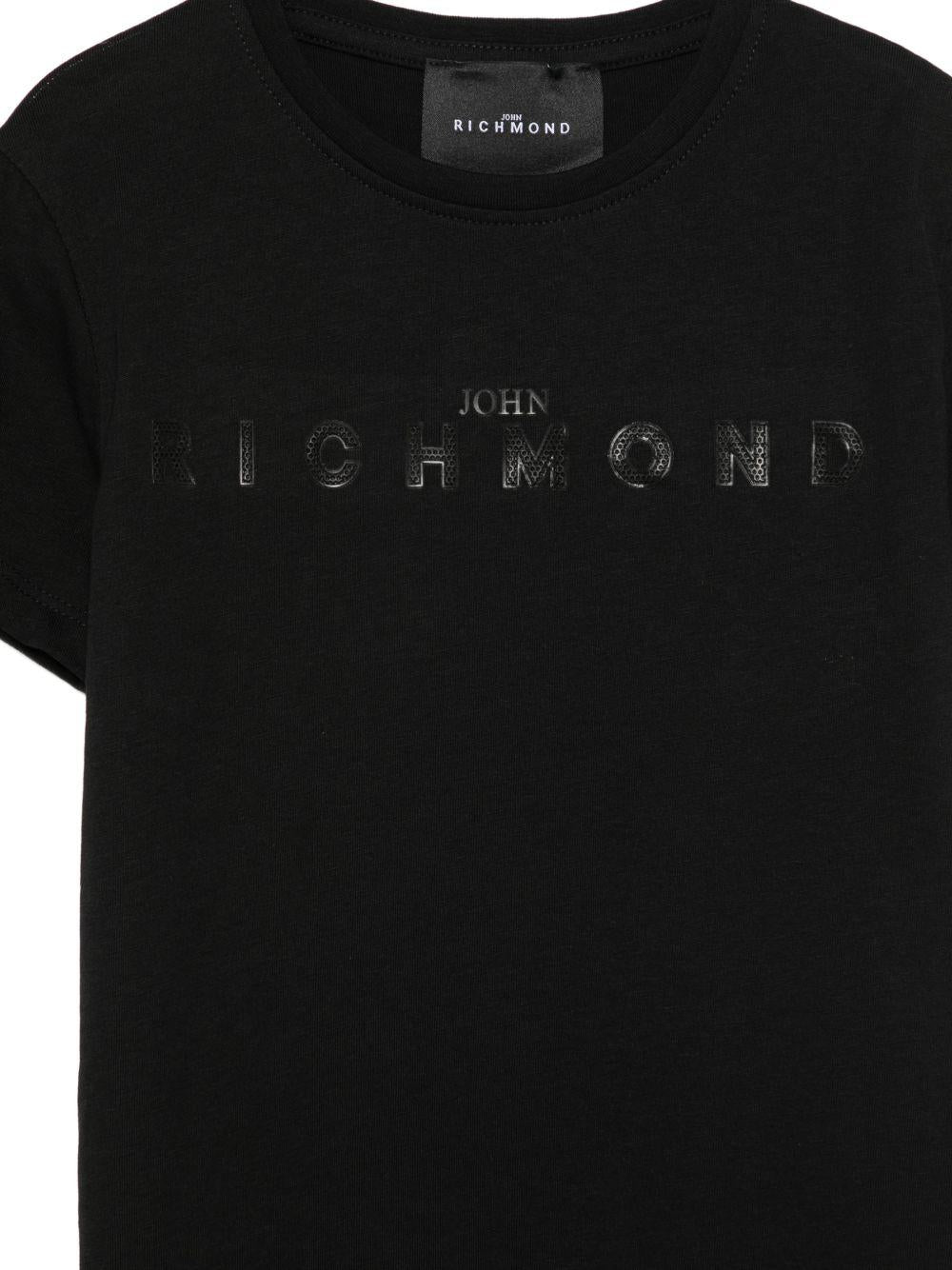T-shirt con logo frontale RGP26017TS BLACK JOHN RICHMOND KIDS 