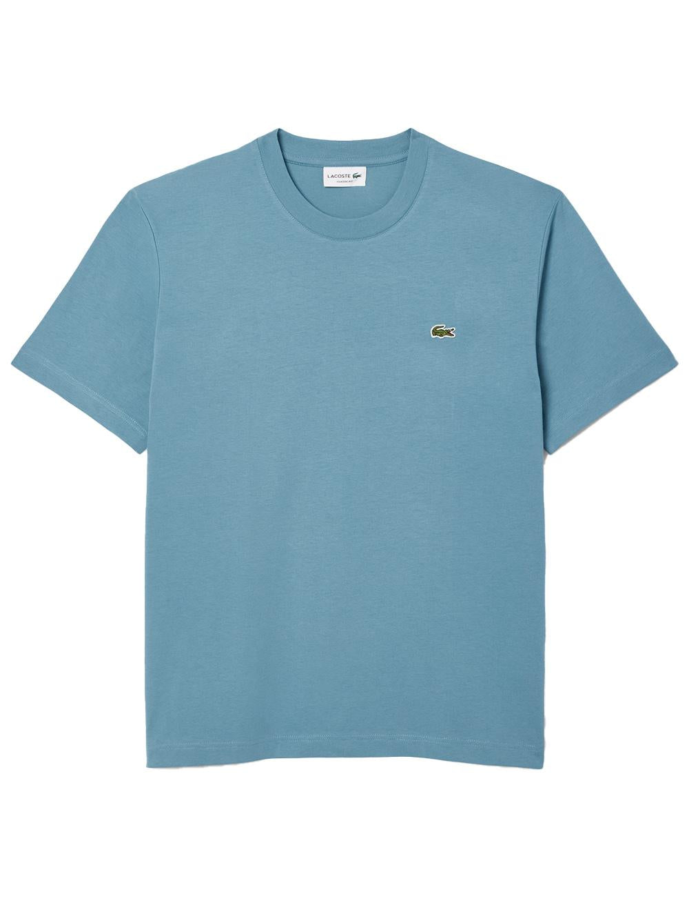 T-shirt azzurra mini logo ricamo TH7318 HD9 LACOSTE 