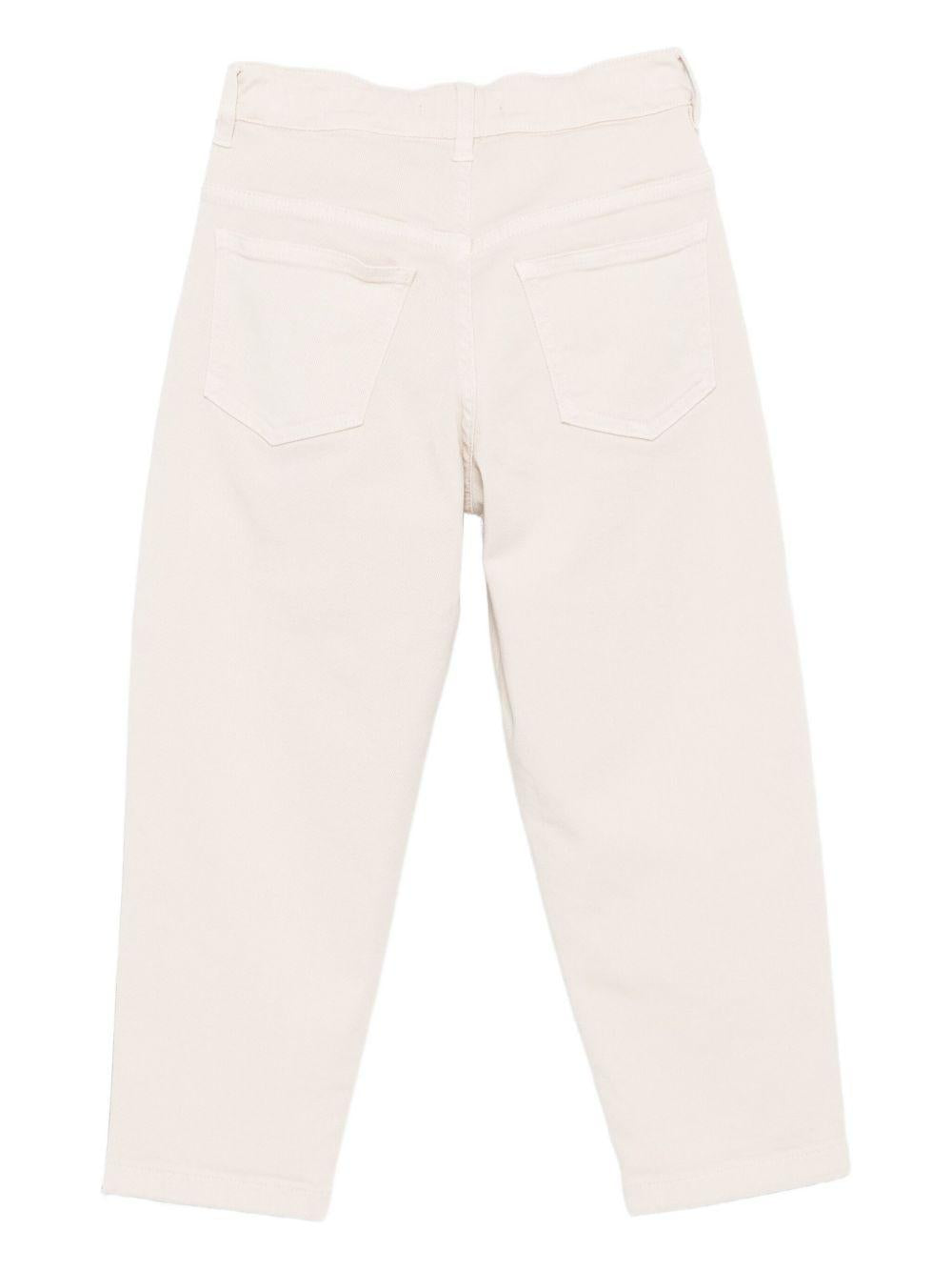 Pantaloni Beige con Logo BX6B70D0039 107AV BALMAIN KIDS 