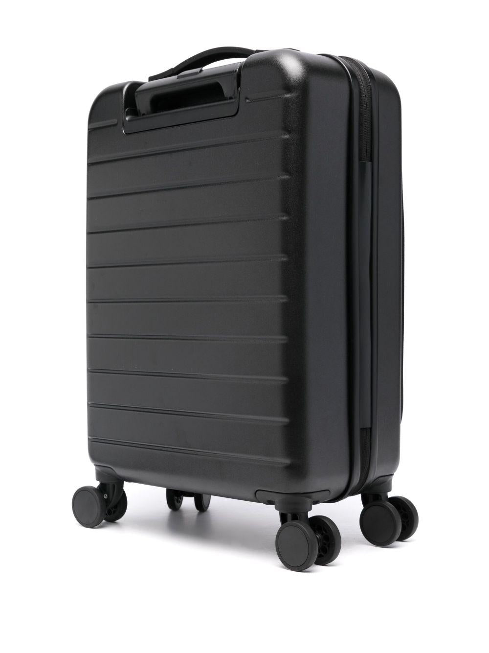 Trolley nero con logo-plaque, quattro ruote e serratura a combinazione Y4Q367Y138E 81072 EMPORIO ARMANI 