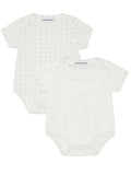Set of blue bodysuits with logo for newborns (2 pieces)