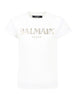 T-shirt bianca big logo laminato