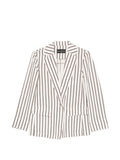 Blazer in lyocell e lino con revers a dente