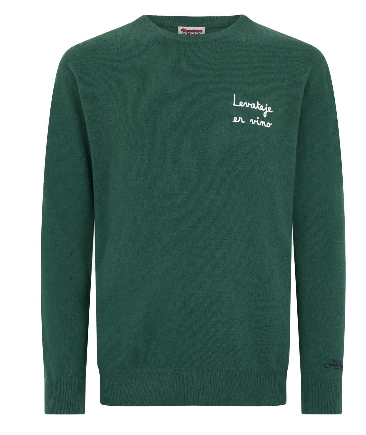 Maglione Heron light  verde "Levateje er vino"