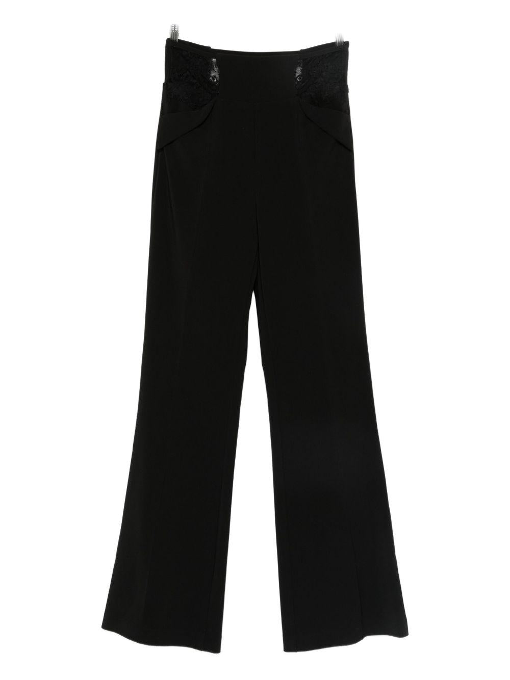Pantaloni Svasati a Vita Alta con Spacchi Laterali E00071 NERO BABYLON EUREKA 