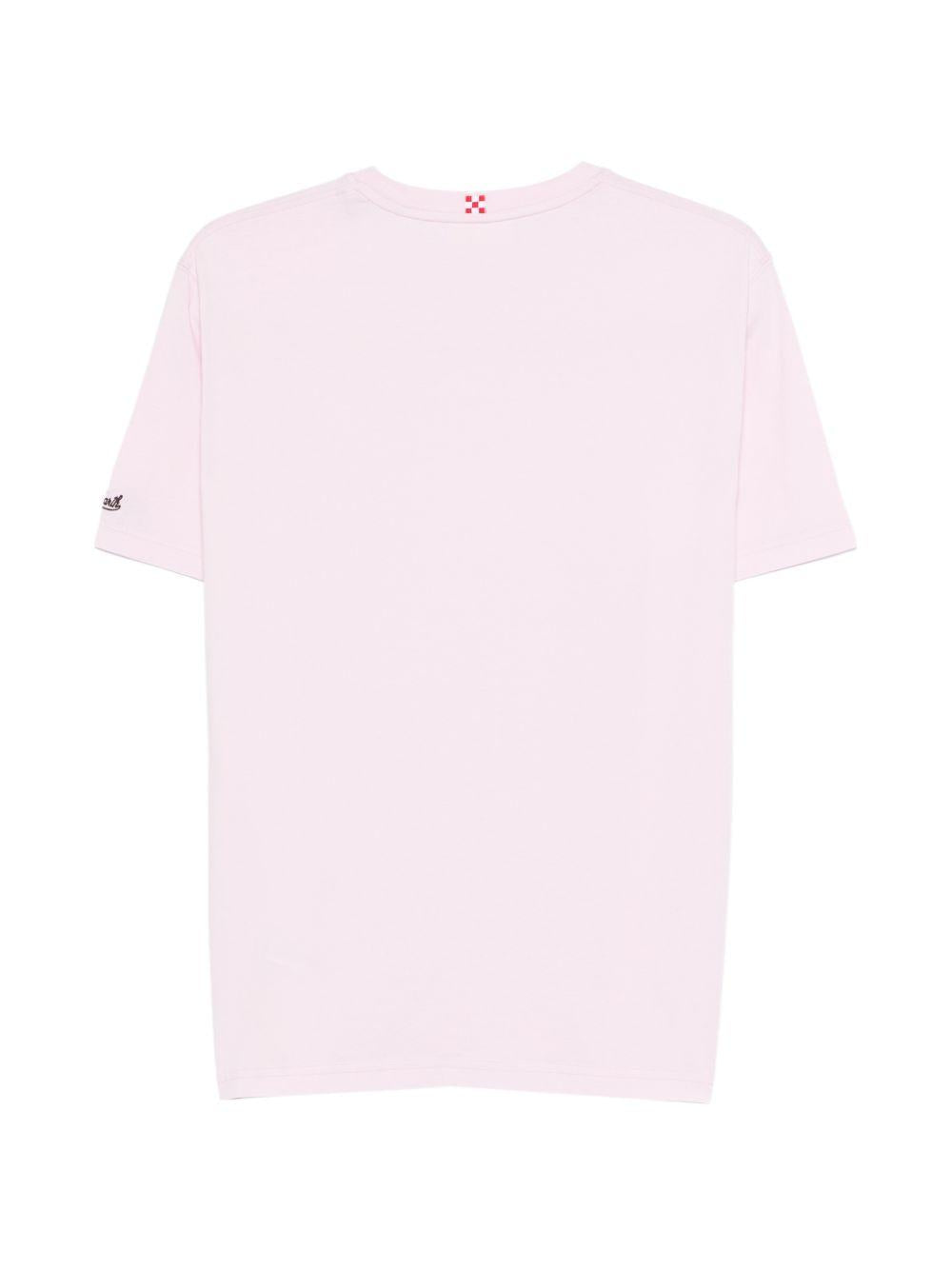 T-shirt in cotone cipria con taschino AUS0001 00382L MC2 SAINT BARTH 