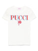 T-shirt avorio logo lettering