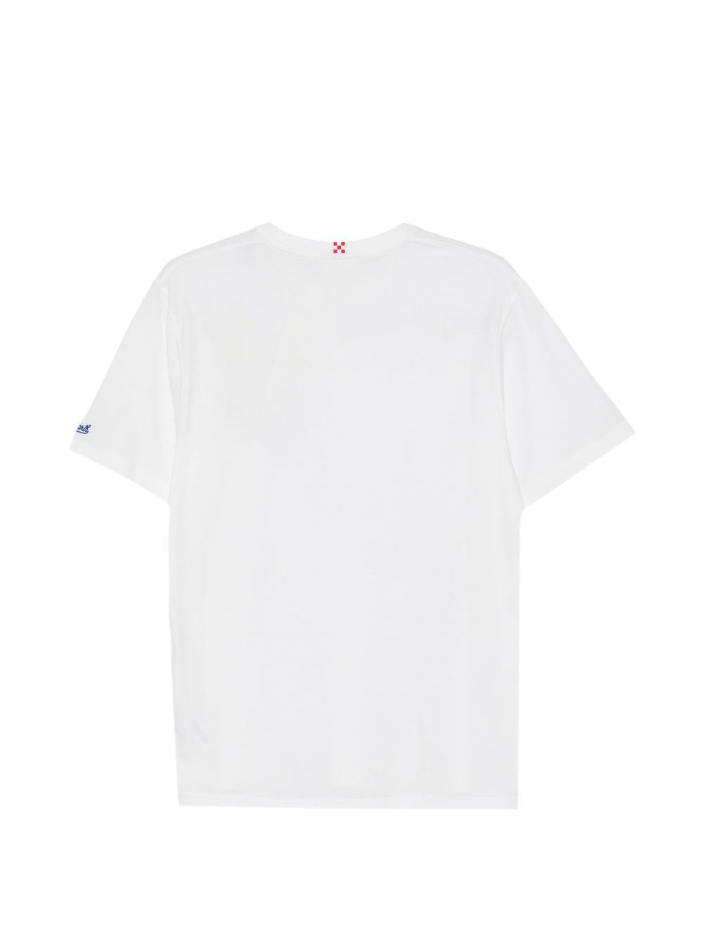 T-shirt in cotone organico con ricamo POT0001 04429L MC2 SAINT BARTH 