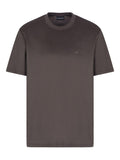 Grey T-shirt with eagle logo and crew neck