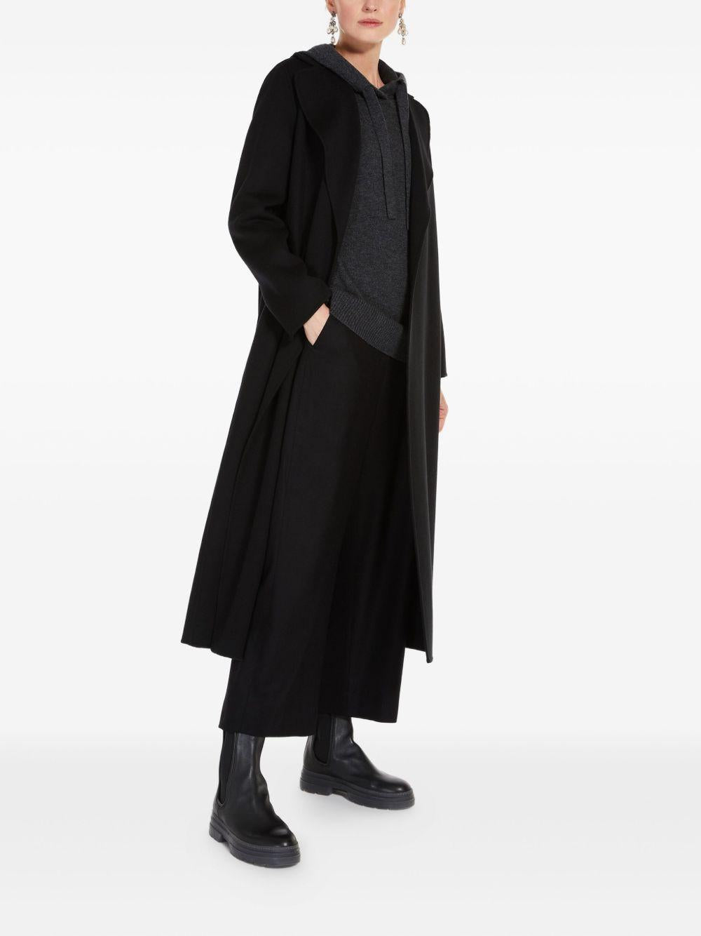 Cappotto Nero a Portafoglio con Cintura 2529016043600 013 MAX MARA 'S 