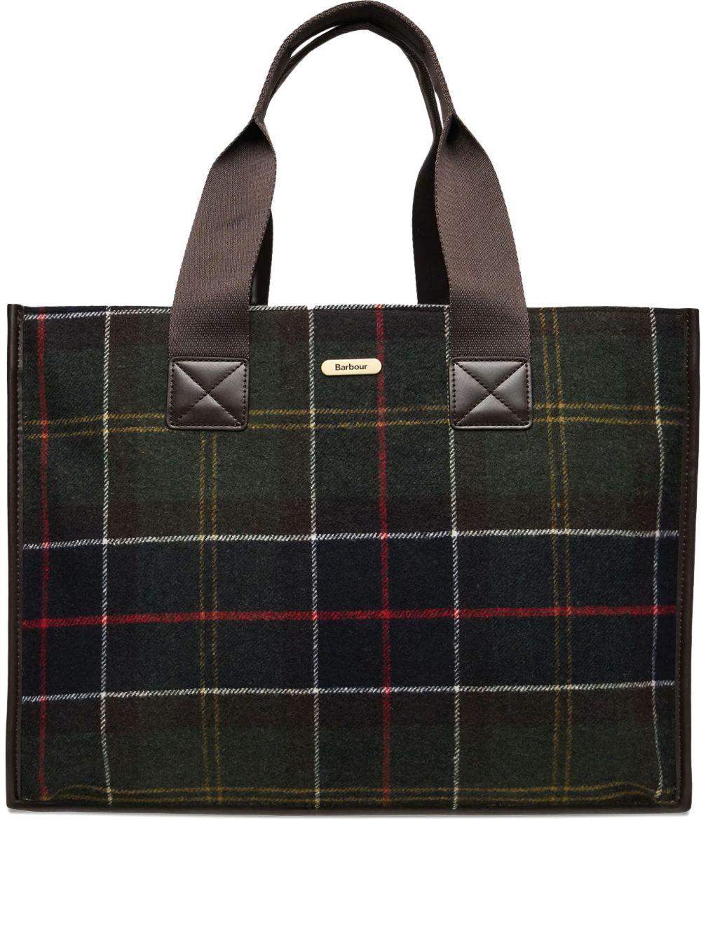 Borsa Tote a Quadri con Manici in Pelle LBA0424 OL91 BARBOUR 