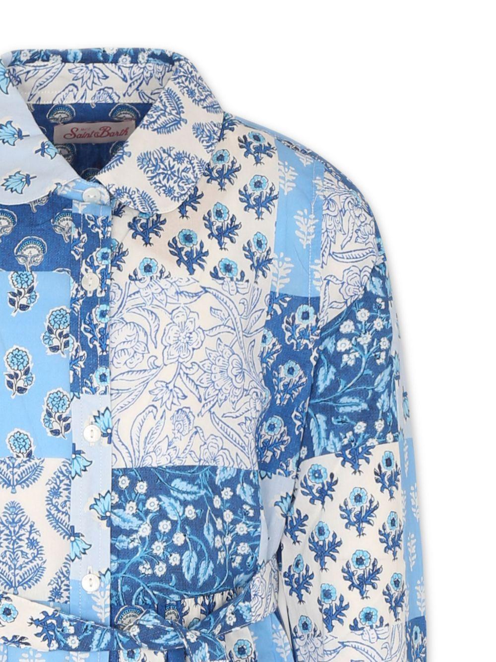 Abito philipa con fantasia all-over blu