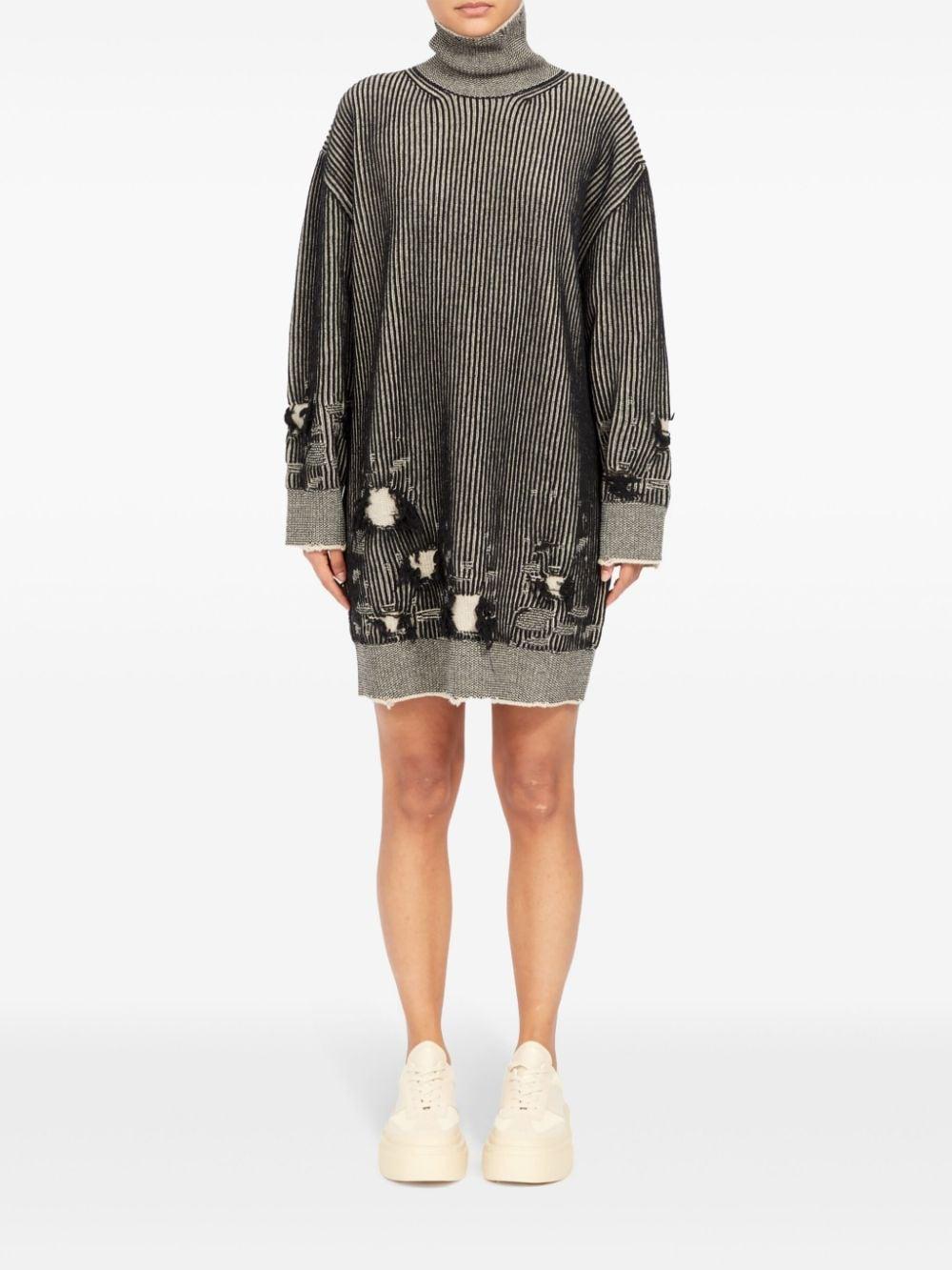Abito a coste dettagli con strappi lana S62DA0031M13076 961 MM6 MAISON MARGIELA 