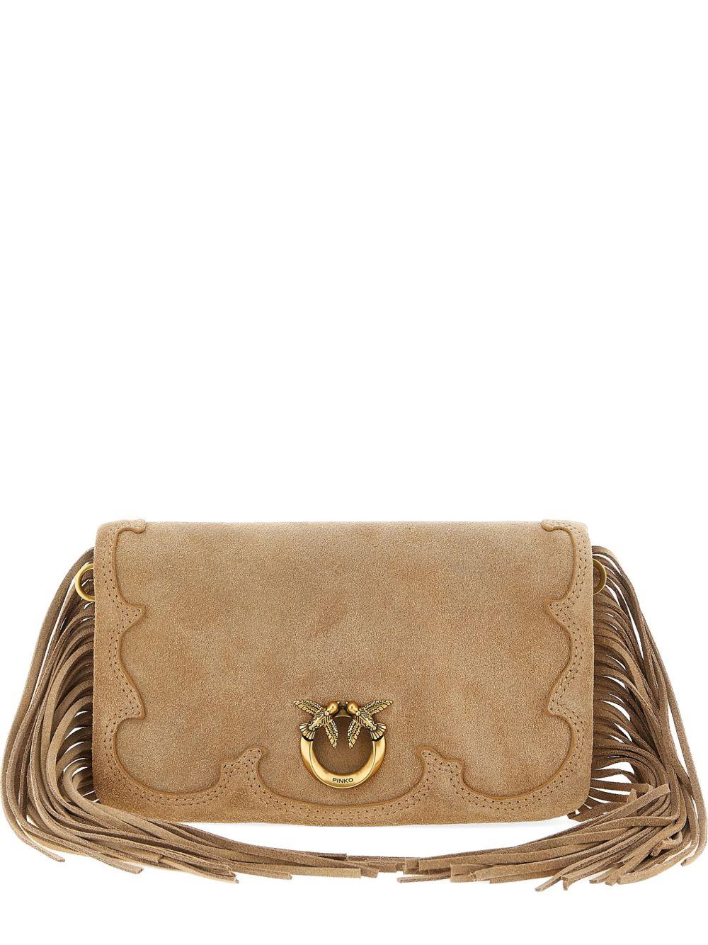 Clutch in camoscio con frange 106023A39A L08Q PINKO 