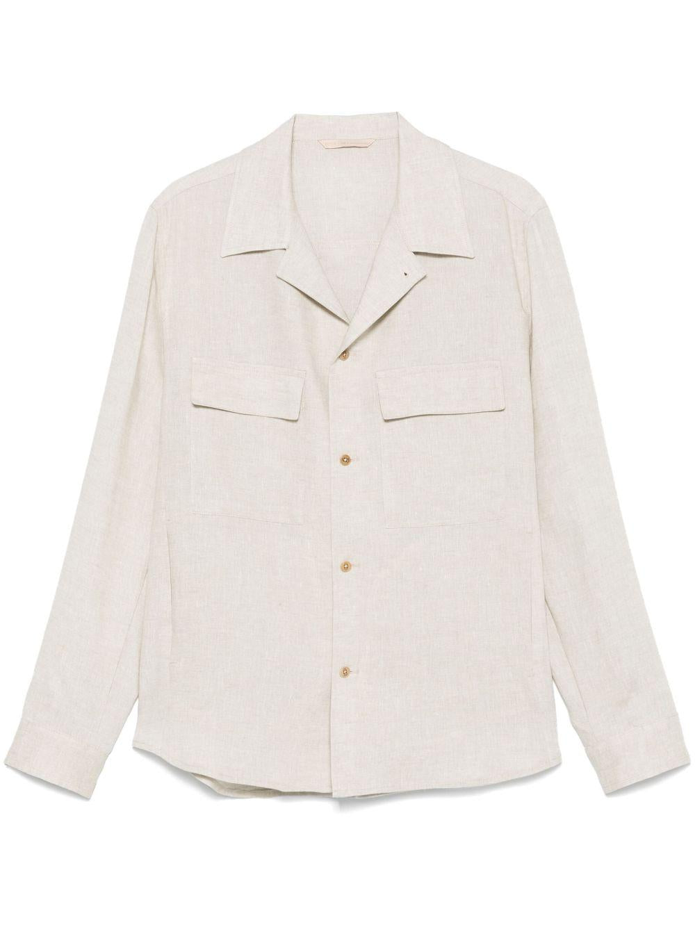 Camicia John beige lino JOHN325118 00023 BRIGLIA 